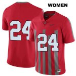 Women's NCAA Ohio State Buckeyes Shaun Wade #24 College Stitched Elite No Name Authentic Nike Red Football Jersey AB20W82WF